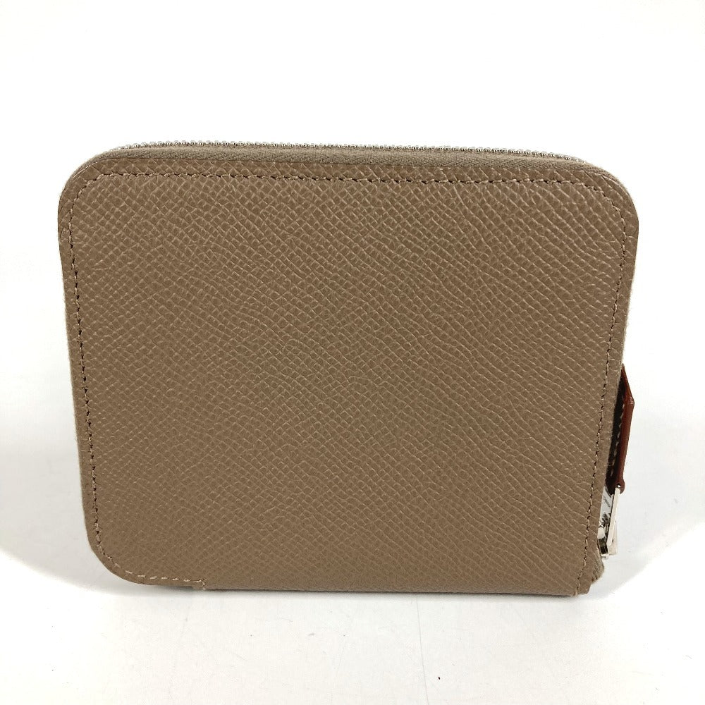 HERMES アザップコンパクトシルクイン 財布 小銭入れ ウォレット ラウンドファスナー コインケース エプソン ユニセックス エトゥープ グレー