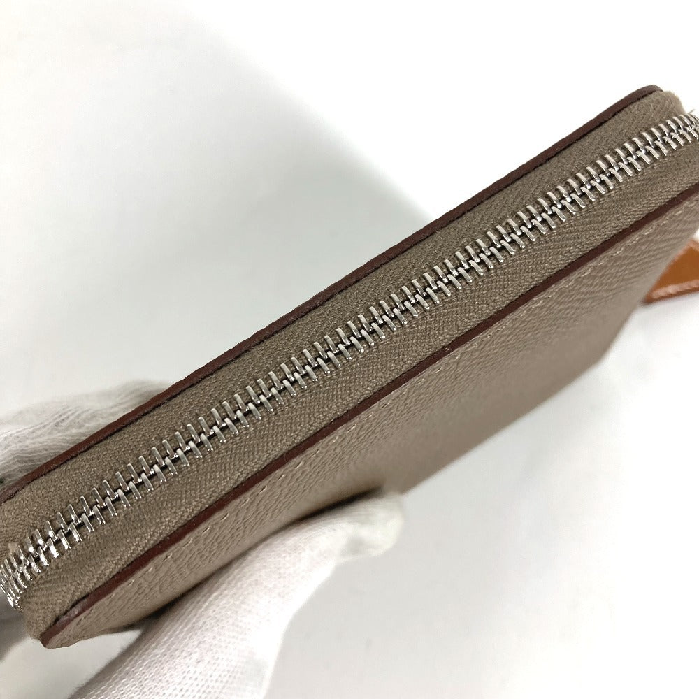 HERMES アザップコンパクトシルクイン 財布 小銭入れ ウォレット ラウンドファスナー コインケース エプソン ユニセックス エトゥープ グレー