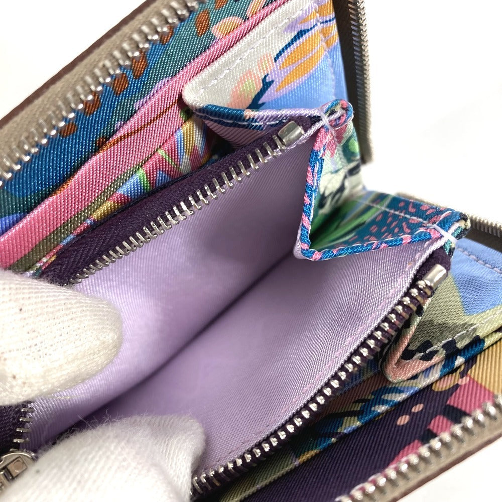 HERMES アザップコンパクトシルクイン 財布 小銭入れ ウォレット ラウンドファスナー コインケース エプソン ユニセックス エトゥープ グレー