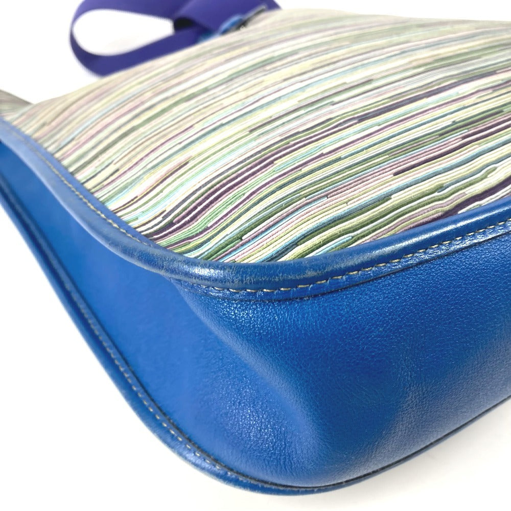 HERMES H-perforated logo Evelyne 1 bag crossbody shoulder bag leather unisex blue