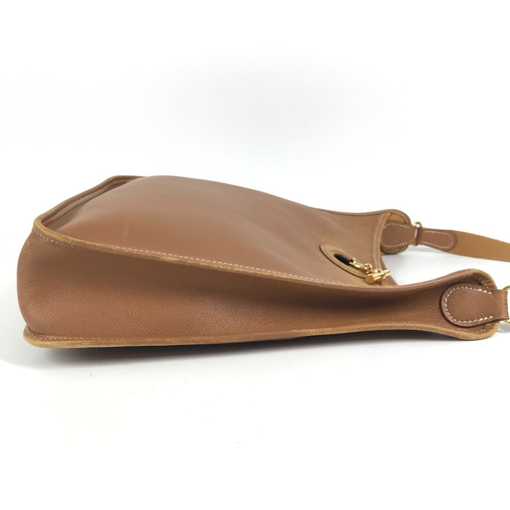 HERMES Vintage Vespa PM Crossbody Bag Leather Unisex Brown