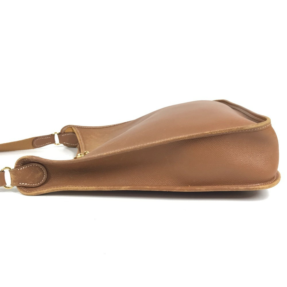HERMES Vintage Vespa PM Crossbody Bag Leather Unisex Brown