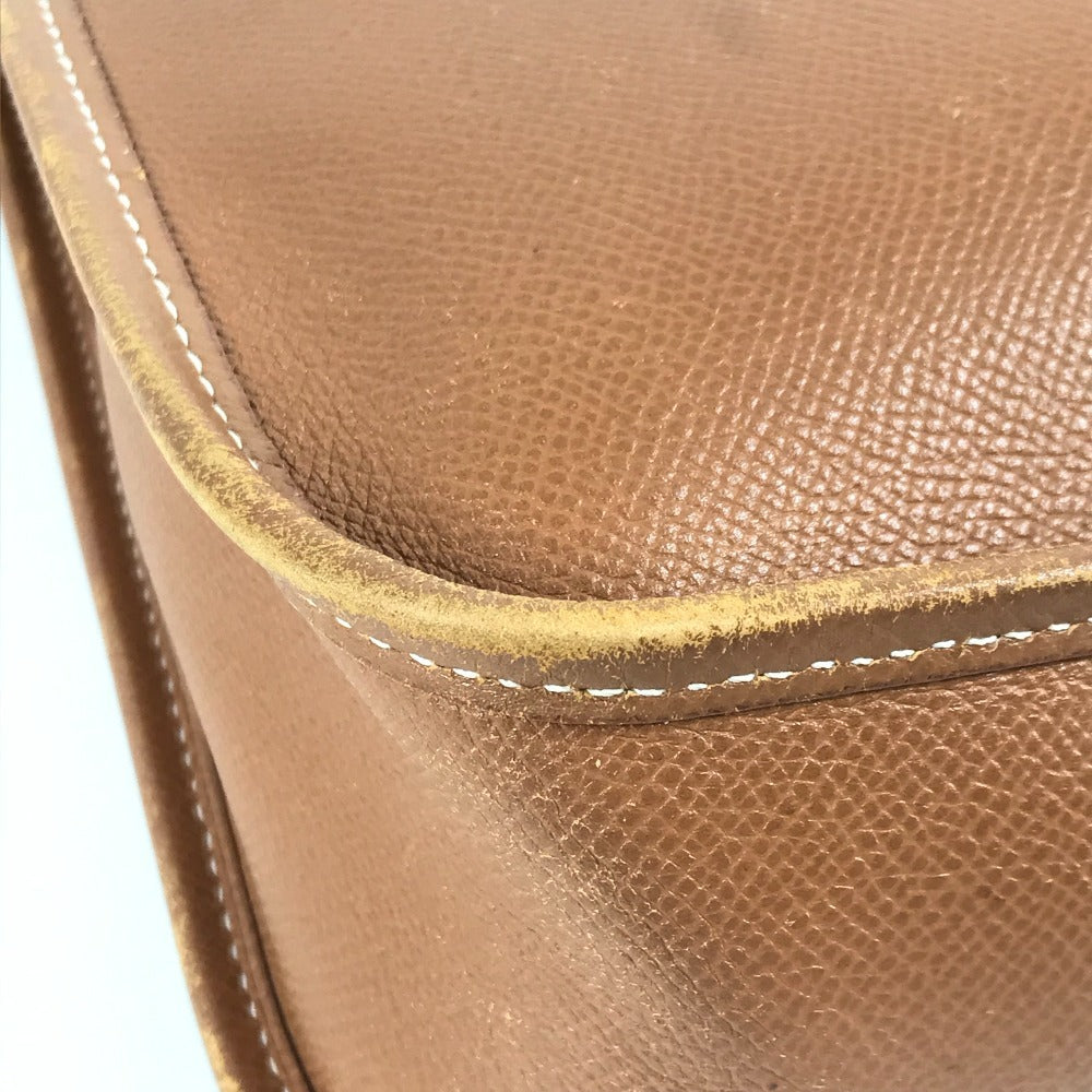 HERMES Vintage Vespa PM Crossbody Bag Leather Unisex Brown