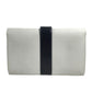 HERMES Vintage Medor Pouch Flap Bag Clutch Bag Leather Unisex White x Navy