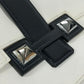 HERMES Vintage Medor Pouch Flap Bag Clutch Bag Leather Unisex White x Navy
