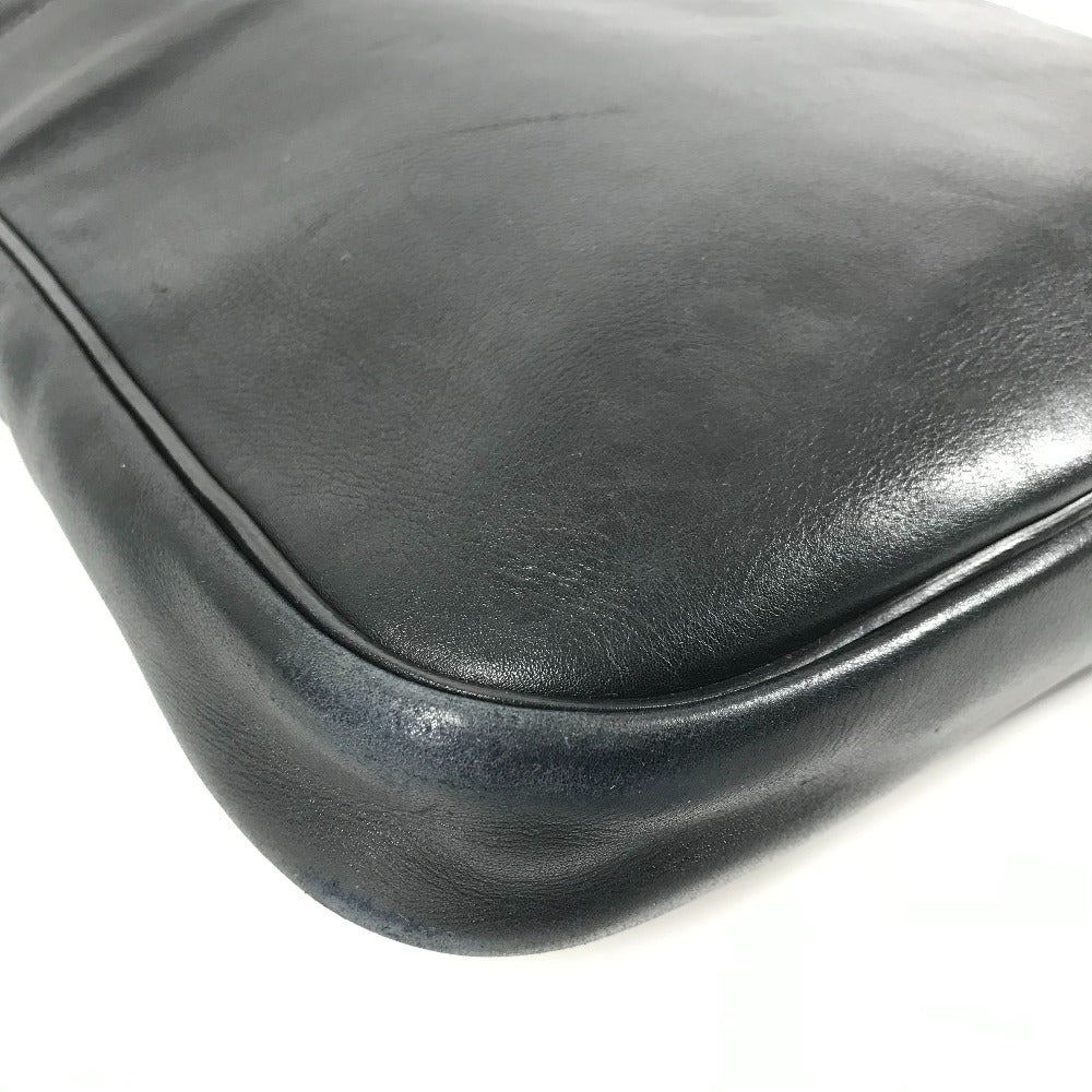 HERMES ヴィンテージ ロゴ ハンドバッグ トートバッグ カバン 肩掛け ビジネスバッグ 書類バッグ ショルダーバッグ レザー ユニセックス ブラック