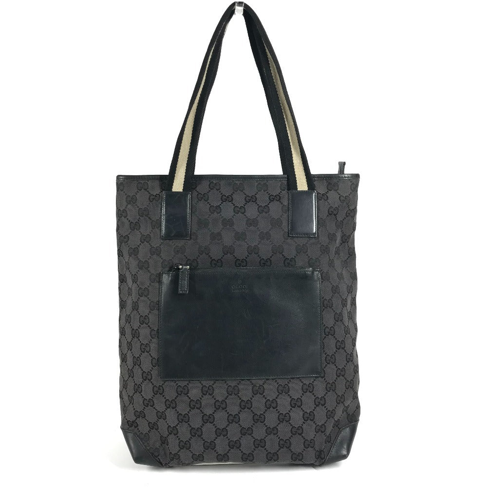 GUCCI 019 0401 GG Logo Bag Tote Bag Shoulder Bag Bucket Bag Shoulder Bag Leather/Canvas Unisex Black