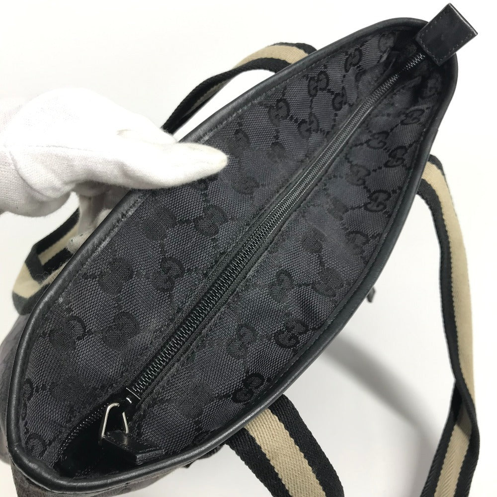 GUCCI 019 0401 GG Logo Bag Tote Bag Shoulder Bag Bucket Bag Shoulder Bag Leather/Canvas Unisex Black