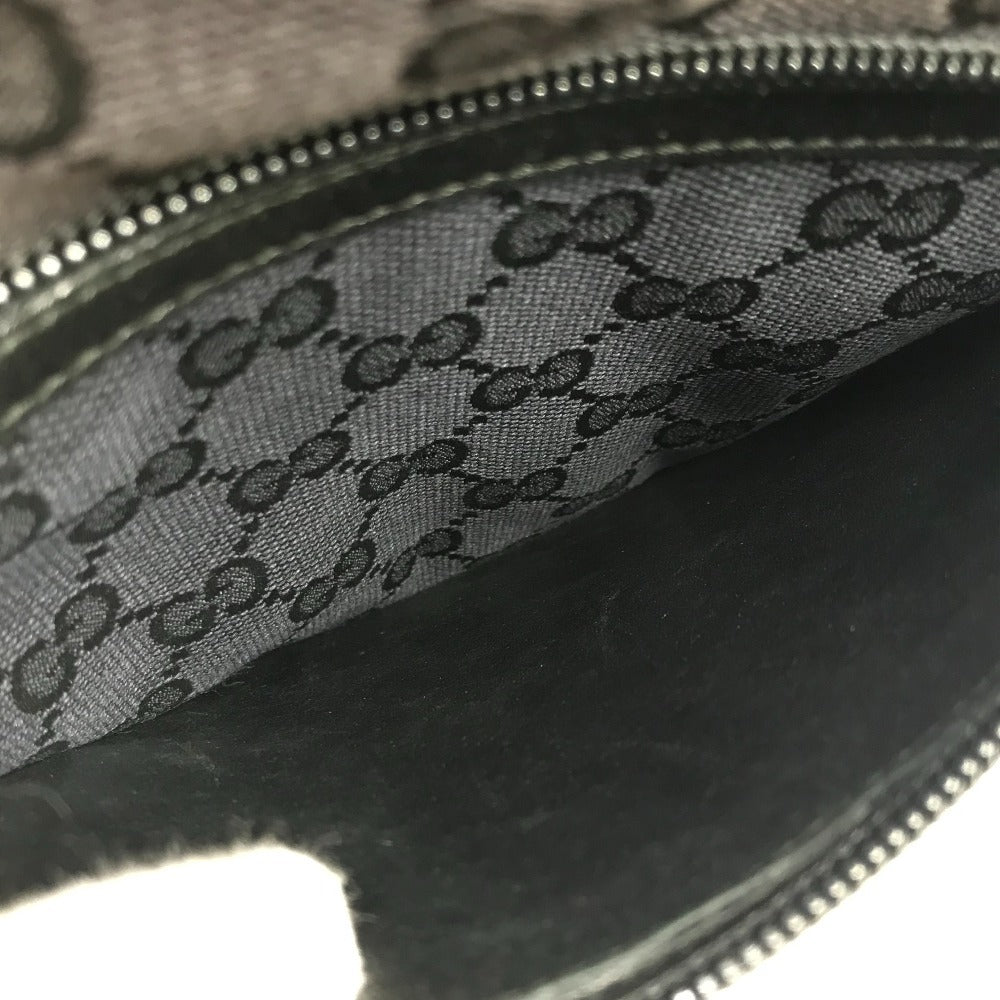 GUCCI 019 0401 GG Logo Bag Tote Bag Shoulder Bag Bucket Bag Shoulder Bag Leather/Canvas Unisex Black