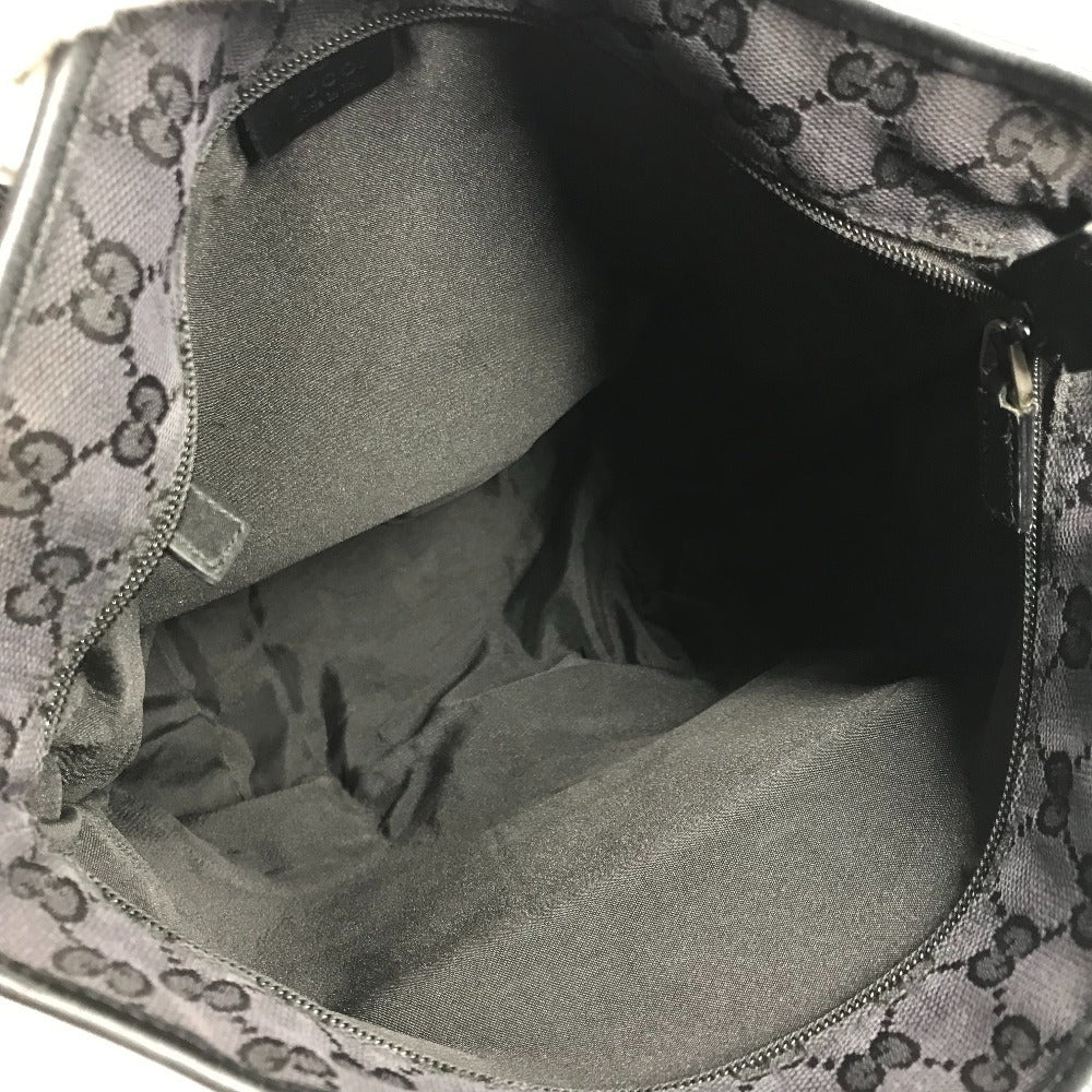 GUCCI 019 0401 GG Logo Bag Tote Bag Shoulder Bag Bucket Bag Shoulder Bag Leather/Canvas Unisex Black
