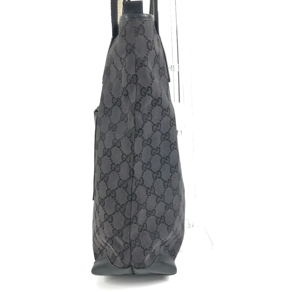 GUCCI 019 0401 GG Logo Bag Tote Bag Shoulder Bag Bucket Bag Shoulder Bag Leather/Canvas Unisex Black