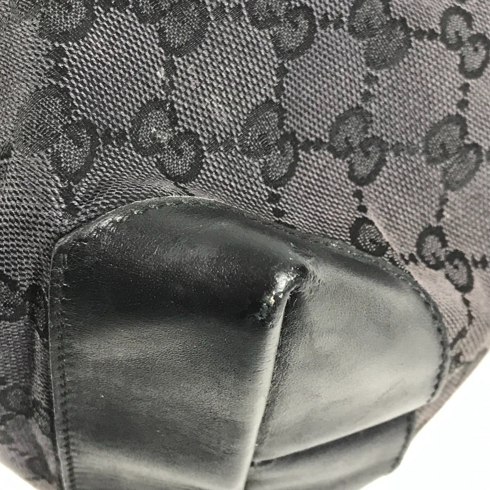 GUCCI 019 0401 GG Logo Bag Tote Bag Shoulder Bag Bucket Bag Shoulder Bag Leather/Canvas Unisex Black