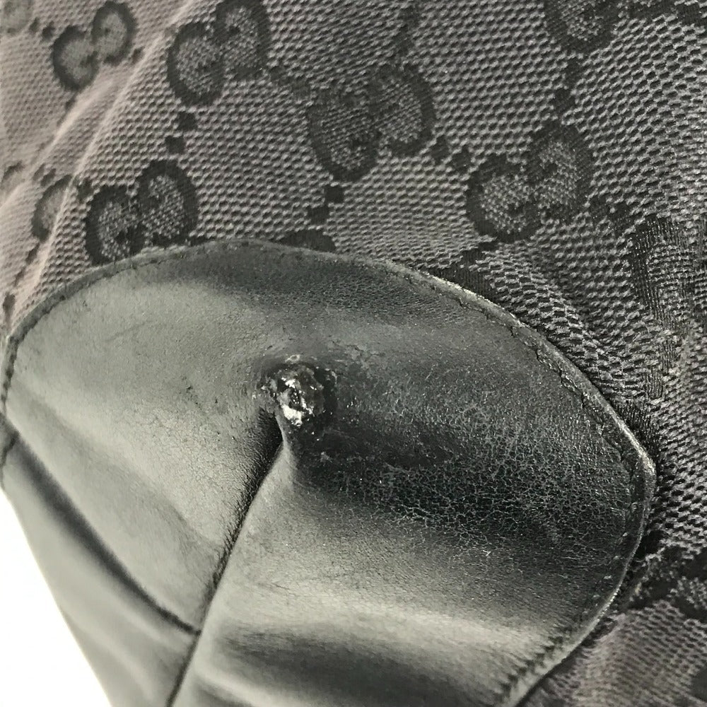 GUCCI 019 0401 GG Logo Bag Tote Bag Shoulder Bag Bucket Bag Shoulder Bag Leather/Canvas Unisex Black