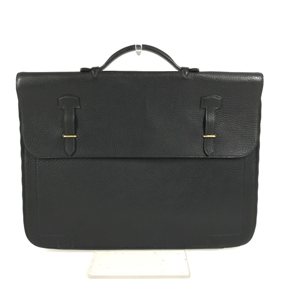 HERMES ヴィンテージ セルヴィエット カバン トートバッグ 書類バッグ ハンドバッグ ビジネスバッグ レザー ユニセックス ブラック