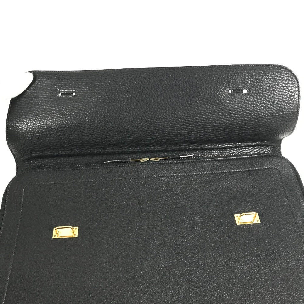 HERMES ヴィンテージ セルヴィエット カバン トートバッグ 書類バッグ ハンドバッグ ビジネスバッグ レザー ユニセックス ブラック