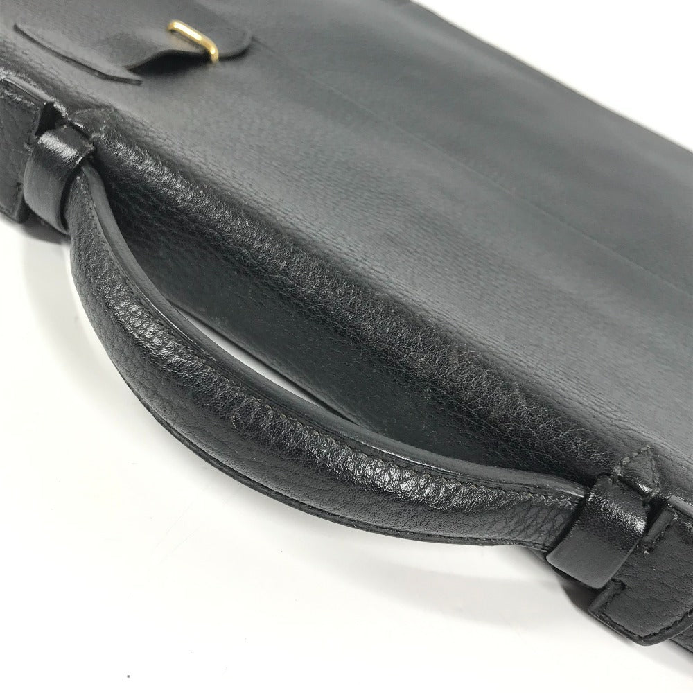 HERMES ヴィンテージ セルヴィエット カバン トートバッグ 書類バッグ ハンドバッグ ビジネスバッグ レザー ユニセックス ブラック