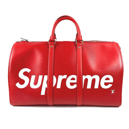 LOUIS VUITTON M53419 エピ supreme シュプリーム コラボ キーポルバンドリエール45 旅行バッグ トラベルバッグ カバン ボストンバッグ エピレザー メンズ レッド