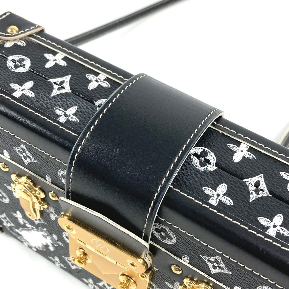 LOUIS VUITTON M44437 モノグラム キャットグラム 猫 プティットマル カバン 斜め掛け ボックスバッグ 2WAY クラッチバッグ ショルダーバッグ レザー ユニセックス ブラック