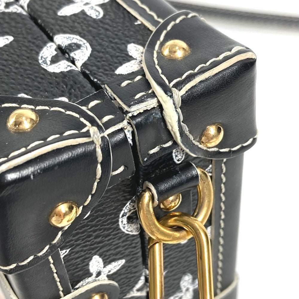 LOUIS VUITTON M44437 モノグラム キャットグラム 猫 プティットマル カバン 斜め掛け ボックスバッグ 2WAY クラッチバッグ ショルダーバッグ レザー ユニセックス ブラック