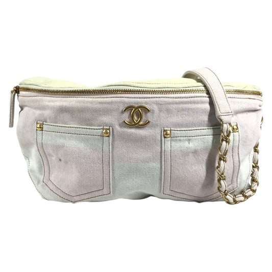 CHANEL AS4718 デニム CC ロゴ ココマーク グラデーション カバン ベルトバッグ カバン ウエストバッグ チェーン ボディバッグ コットン レディース マルチカラー