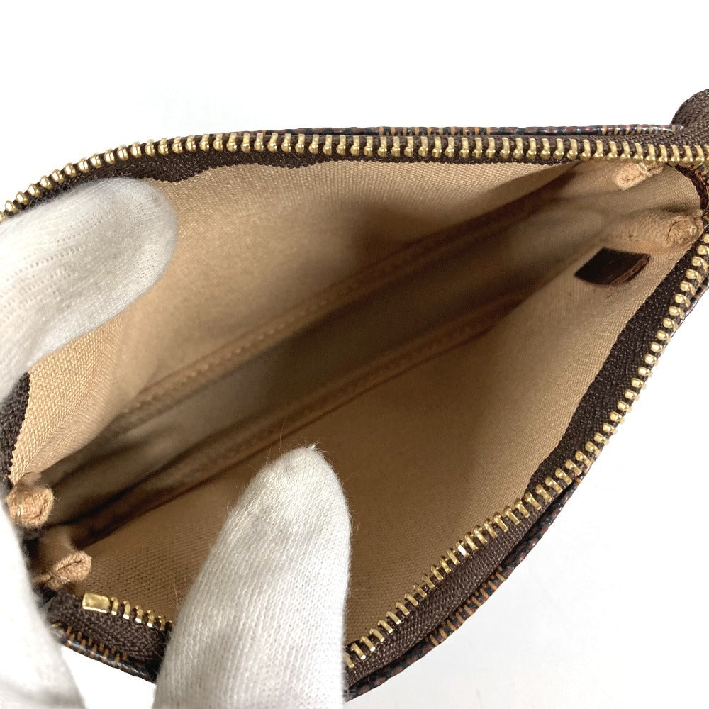 LOUIS VUITTON N41433 Damier Mini Pochette Accessoires Bag Accessory Pouch Chain Bag Handbag Damier Canvas Unisex Ebene Brown