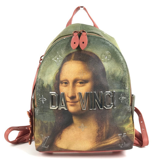 LOUIS VUITTON M43375 マスターズコレクション モナリザ パームスプリングス バックパック カバン リュックサック レザー ユニセックス カーキ