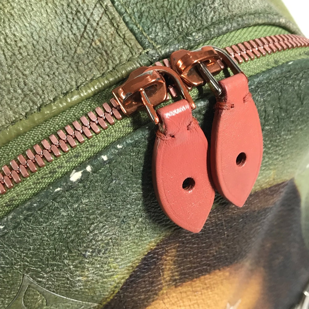 LOUIS VUITTON M43375 マスターズコレクション モナリザ パームスプリングス バックパック カバン リュックサック レザー ユニセックス カーキ