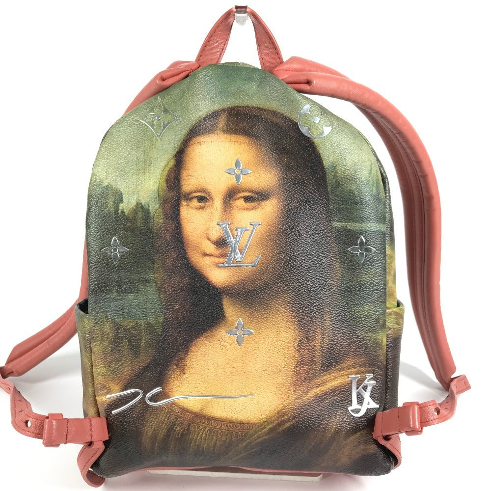 LOUIS VUITTON M43375 マスターズコレクション モナリザ パームスプリングス バックパック カバン リュックサック レザー ユニセックス カーキ