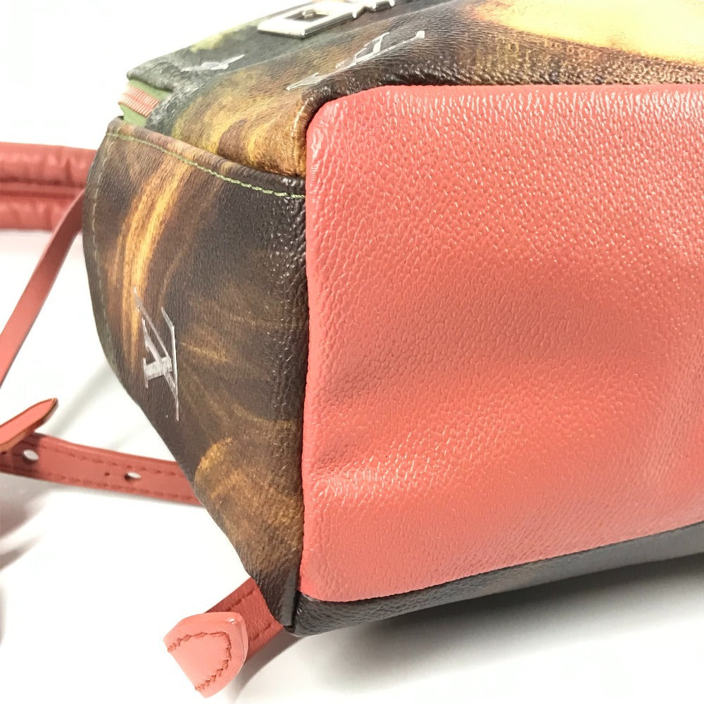LOUIS VUITTON M43375 マスターズコレクション モナリザ パームスプリングス バックパック カバン リュックサック レザー ユニセックス カーキ