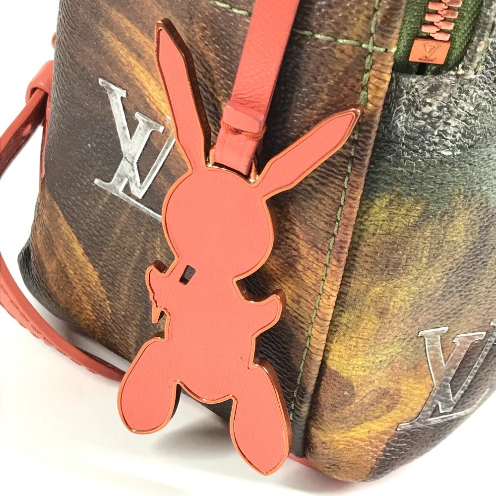 LOUIS VUITTON M43375 マスターズコレクション モナリザ パームスプリングス バックパック カバン リュックサック レザー ユニセックス カーキ
