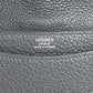 HERMES スティーブ ライト ジュニア 斜め掛け フラップ カバン メッセンジャーバッグ ショルダーバッグ トゴ ユニセックス ブラック