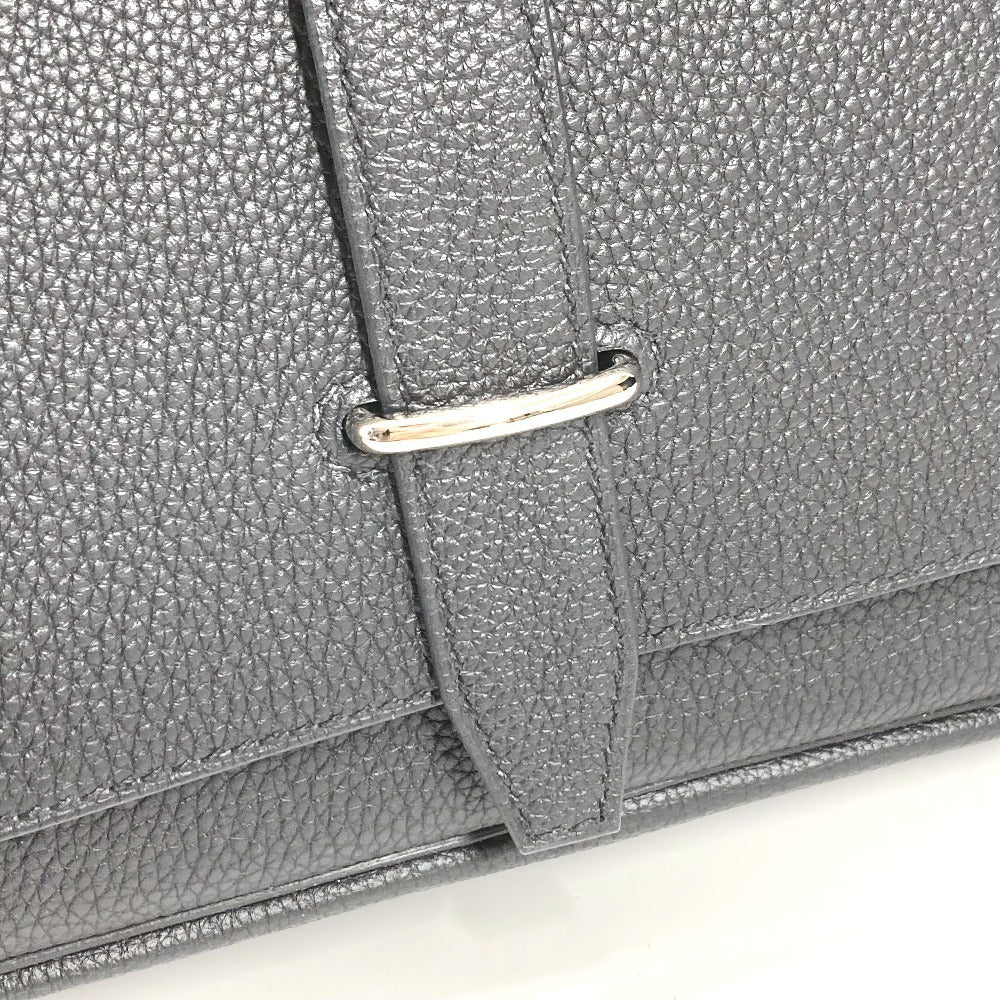 HERMES スティーブ ライト ジュニア 斜め掛け フラップ カバン メッセンジャーバッグ ショルダーバッグ トゴ ユニセックス ブラック