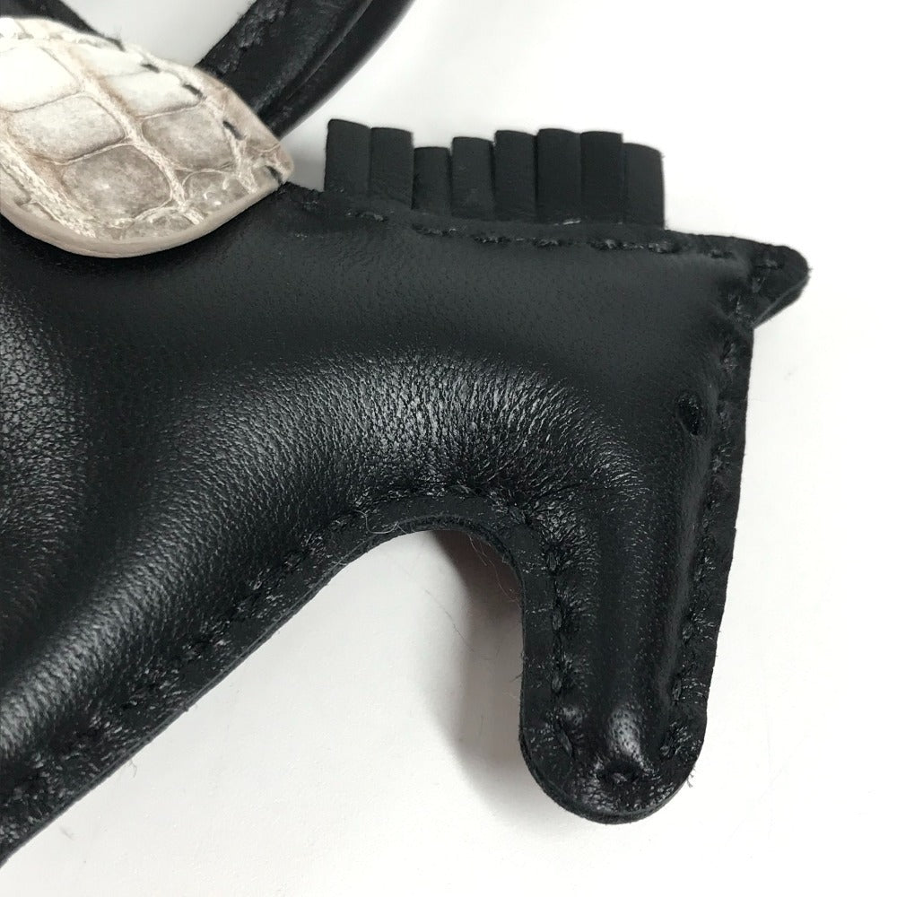 HERMES シュバル ヒマラヤ ロデオ PM タッチ ロデオPM 馬 バッグチャーム チャーム アニョーミロ ユニセックス ブラック/ヒマラヤ ブラック