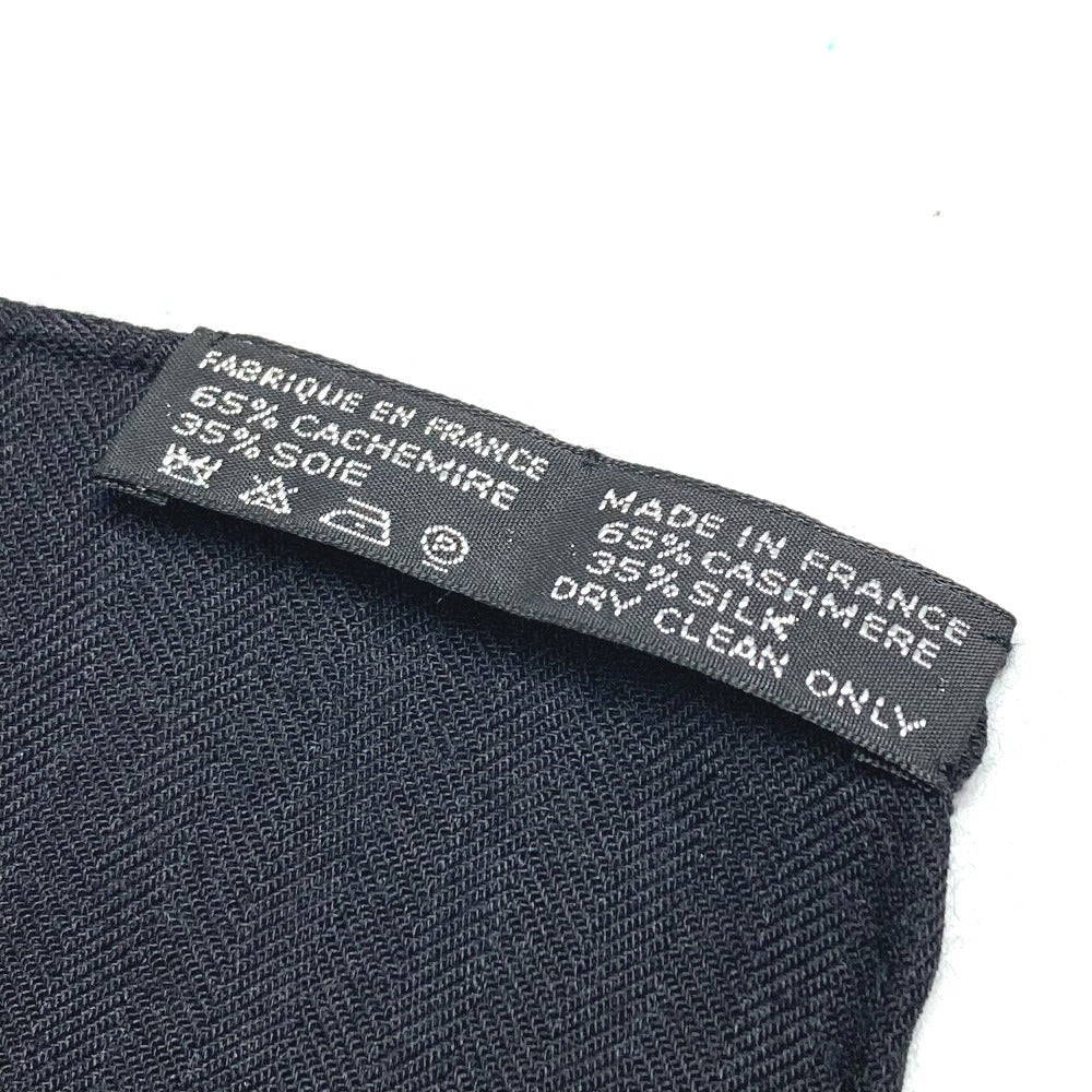 HERMES カレジェアン 140 カレジェアン140 ショール ストール 大判 スカーフ カシミヤ ユニセックス ブラック