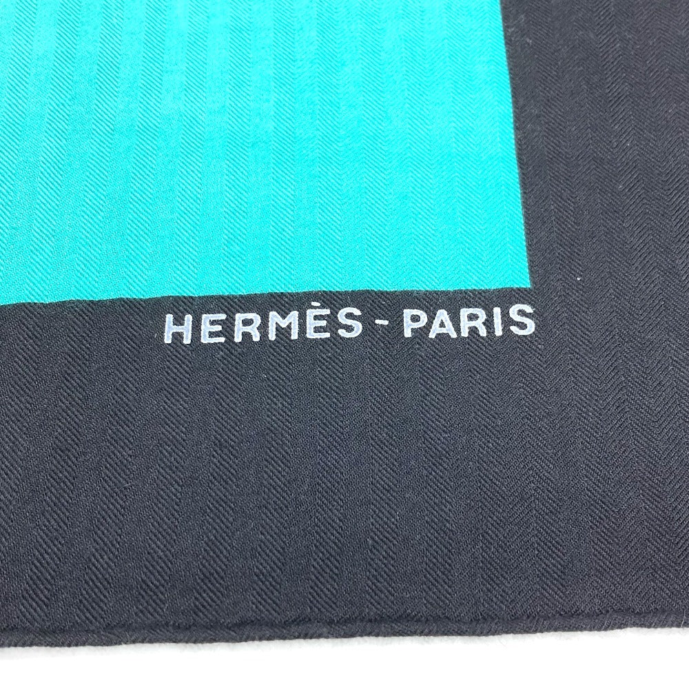 HERMES カレジェアン 140 カレジェアン140 ショール ストール 大判 スカーフ カシミヤ ユニセックス ブラック