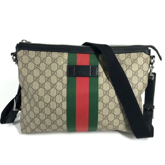 GUCCI 523335 Sherry Line GG Supreme Medium Crossbody Bag Shoulder Bag GG Supreme Canvas Unisex Beige