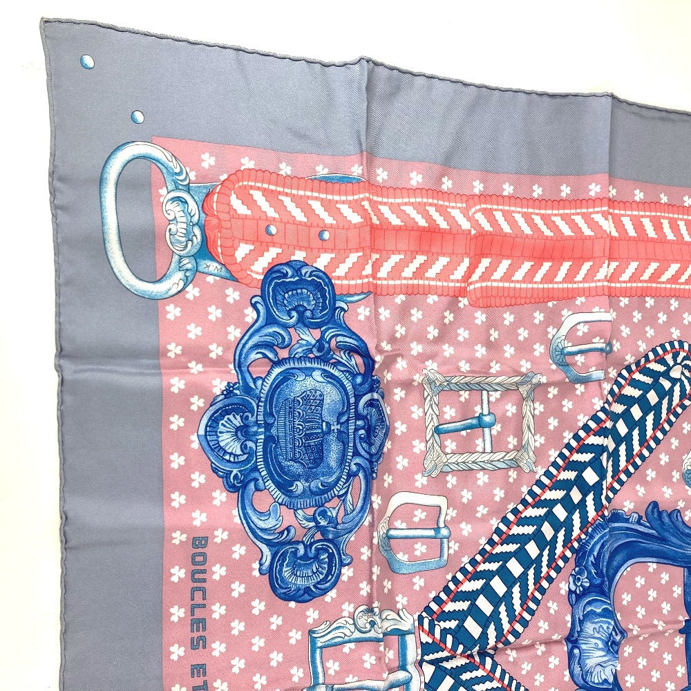 HERMES BOUCLES ET GALONS DU TSAR ツァーリのバックルと飾緒 カレ90 カレ 90 カレウォッシュ スカーフ シルク ユニセックス ピンク系