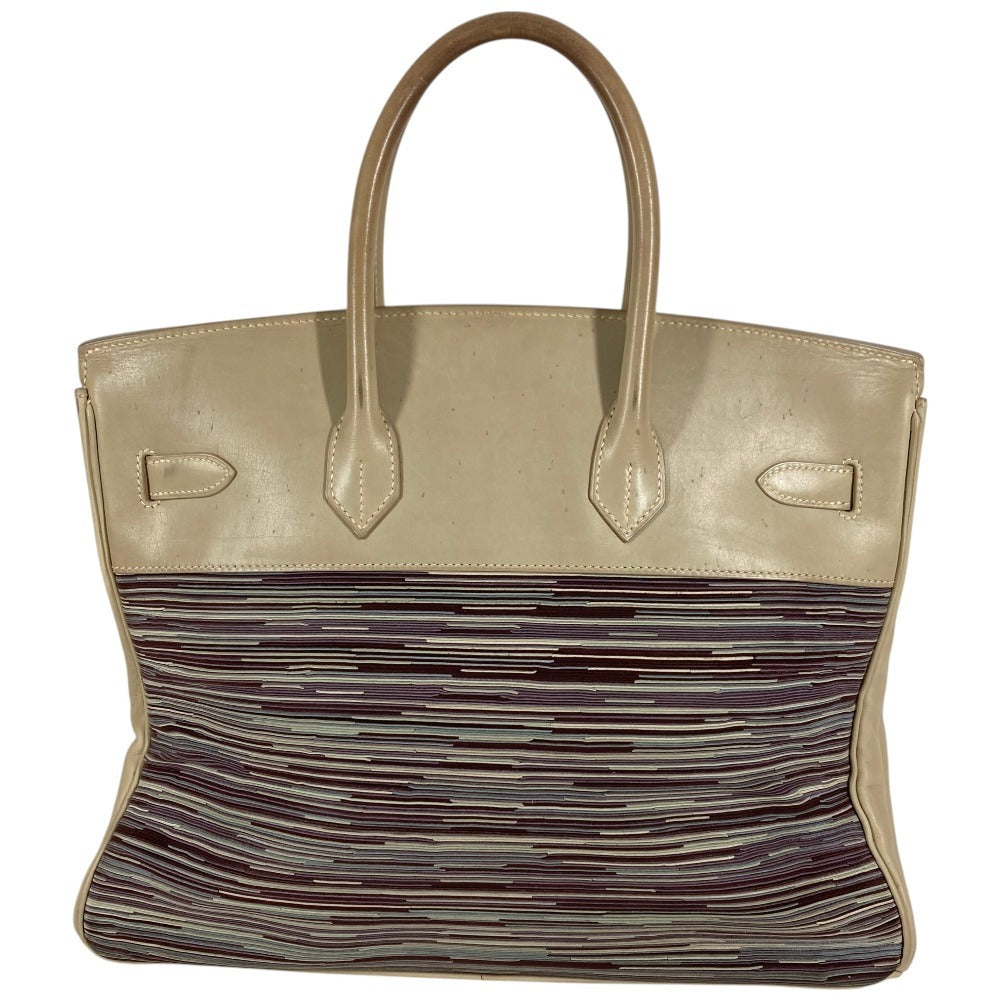 HERMES バーキン35 バーキン 35 カバン トートバッグ ハンドバッグ レザー ユニセックス ホワイト系×マルチカラー