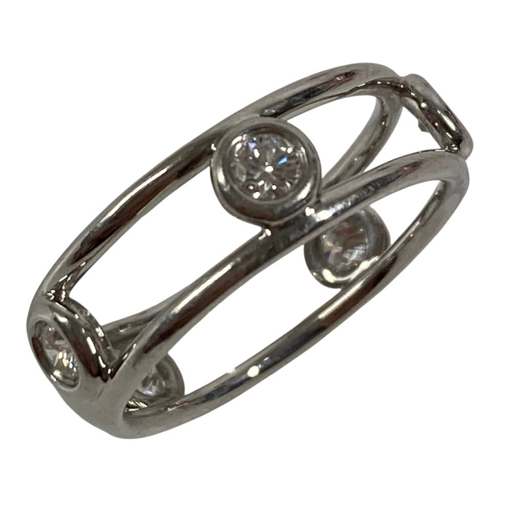 TIFFANY&Co. 5P ダイヤ ダイヤモンド バイザヤード ダブルワイヤーリング アクセサリー ジュエリー プラチナ リング・指輪 Pt950 レディース シルバー