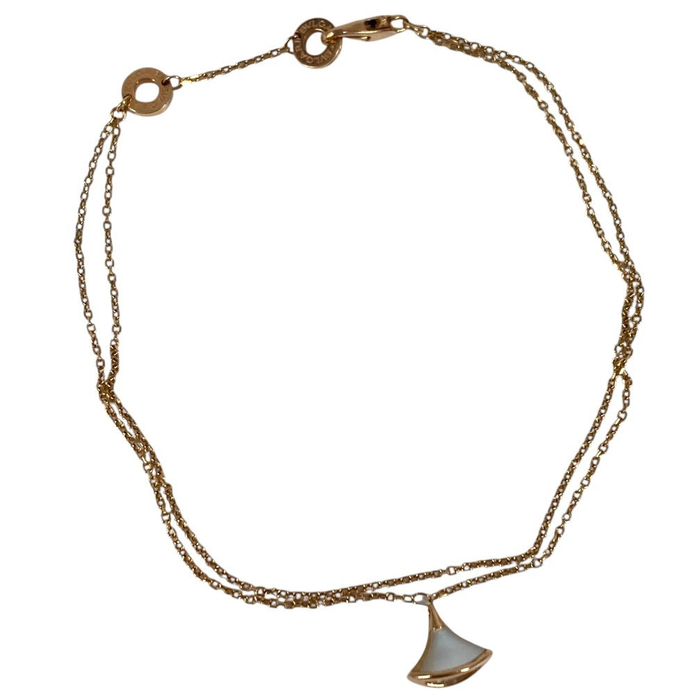 BVLGARI Diva Dream Bracelet Shell Accessory Jewelry Double Strand K18 18K Gold Bracelet Au750 Ladies Pink Gold