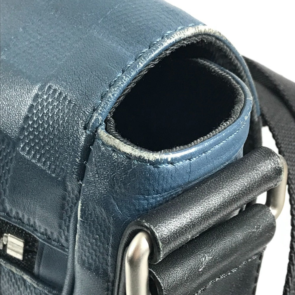 LOUIS VUITTON N41035 ダミエアンフィニ ディストリクトPM ディストリクト PM カバン 斜め掛け フラップ メッセンジャーバッグ バイカラー ショルダーバッグ ダミエアンフィニレザー ユニセックス オリオン ブルー