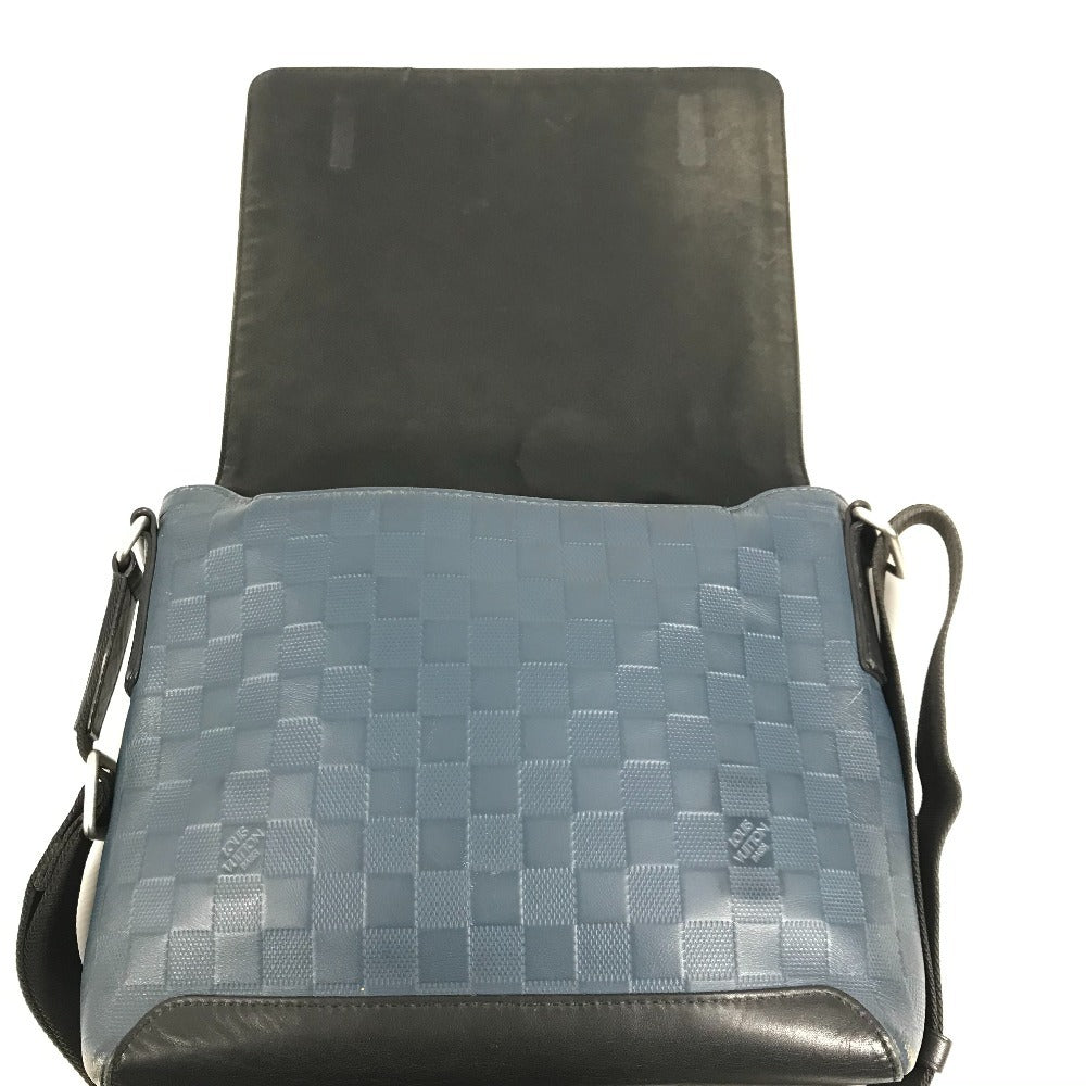 LOUIS VUITTON N41035 ダミエアンフィニ ディストリクトPM ディストリクト PM カバン 斜め掛け フラップ メッセンジャーバッグ バイカラー ショルダーバッグ ダミエアンフィニレザー ユニセックス オリオン ブルー