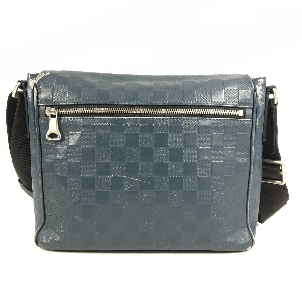 LOUIS VUITTON N41035 ダミエアンフィニ ディストリクトPM ディストリクト PM カバン 斜め掛け フラップ メッセンジャーバッグ バイカラー ショルダーバッグ ダミエアンフィニレザー ユニセックス オリオン ブルー