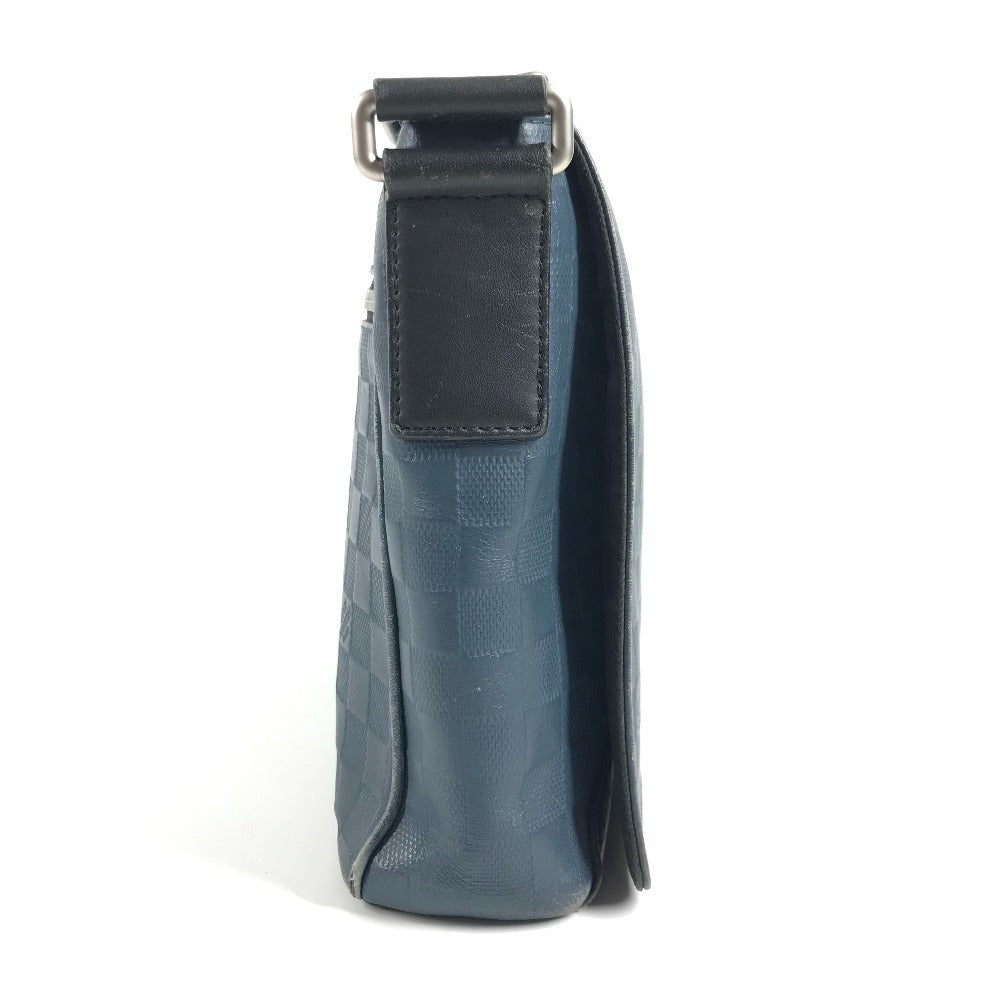 LOUIS VUITTON N41035 ダミエアンフィニ ディストリクトPM ディストリクト PM カバン 斜め掛け フラップ メッセンジャーバッグ バイカラー ショルダーバッグ ダミエアンフィニレザー ユニセックス オリオン ブルー