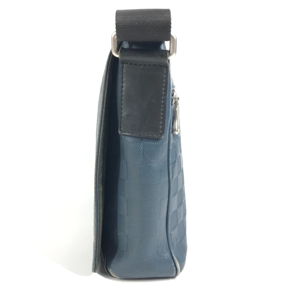LOUIS VUITTON N41035 ダミエアンフィニ ディストリクトPM ディストリクト PM カバン 斜め掛け フラップ メッセンジャーバッグ バイカラー ショルダーバッグ ダミエアンフィニレザー ユニセックス オリオン ブルー