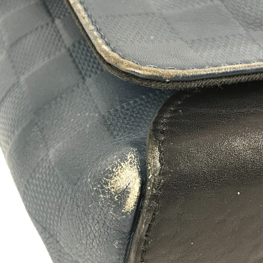 LOUIS VUITTON N41035 ダミエアンフィニ ディストリクトPM ディストリクト PM カバン 斜め掛け フラップ メッセンジャーバッグ バイカラー ショルダーバッグ ダミエアンフィニレザー ユニセックス オリオン ブルー