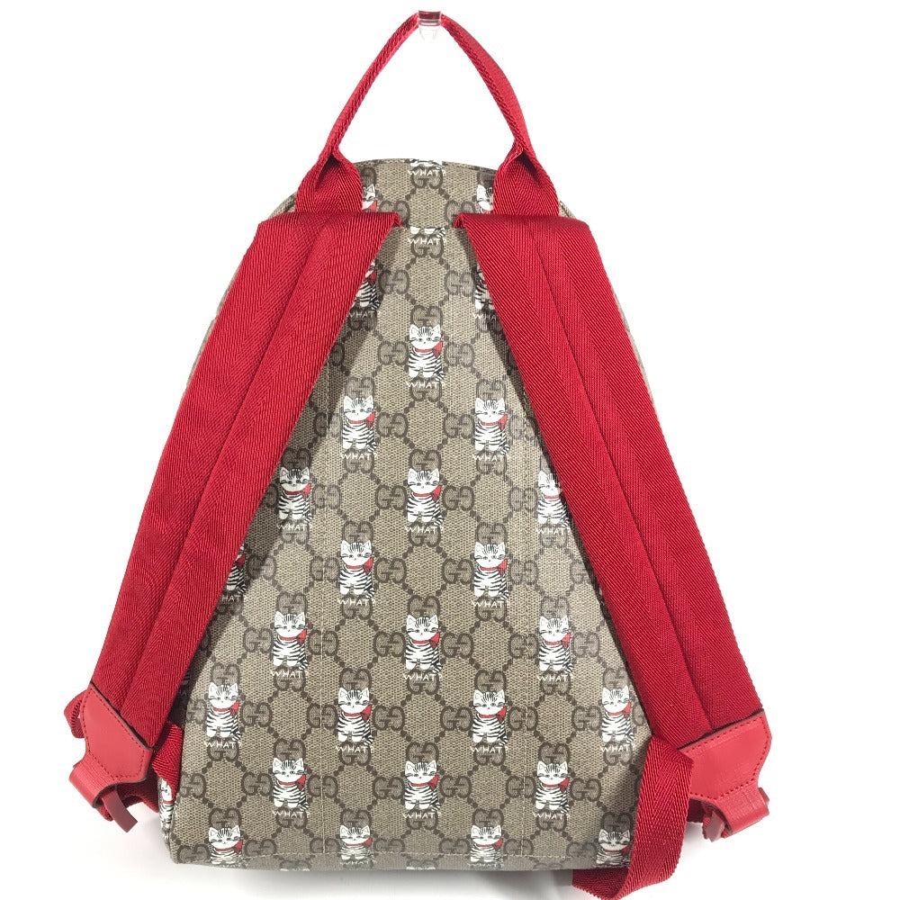 GUCCI 782708 GG Supreme Cat Backpack GG Supreme Canvas Kids Beige