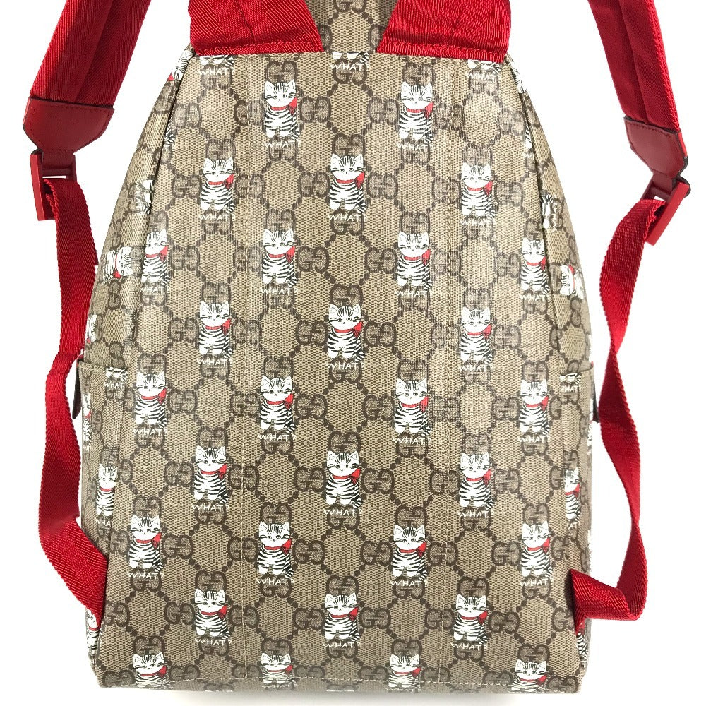 GUCCI 782708 GG Supreme Cat Backpack GG Supreme Canvas Kids Beige