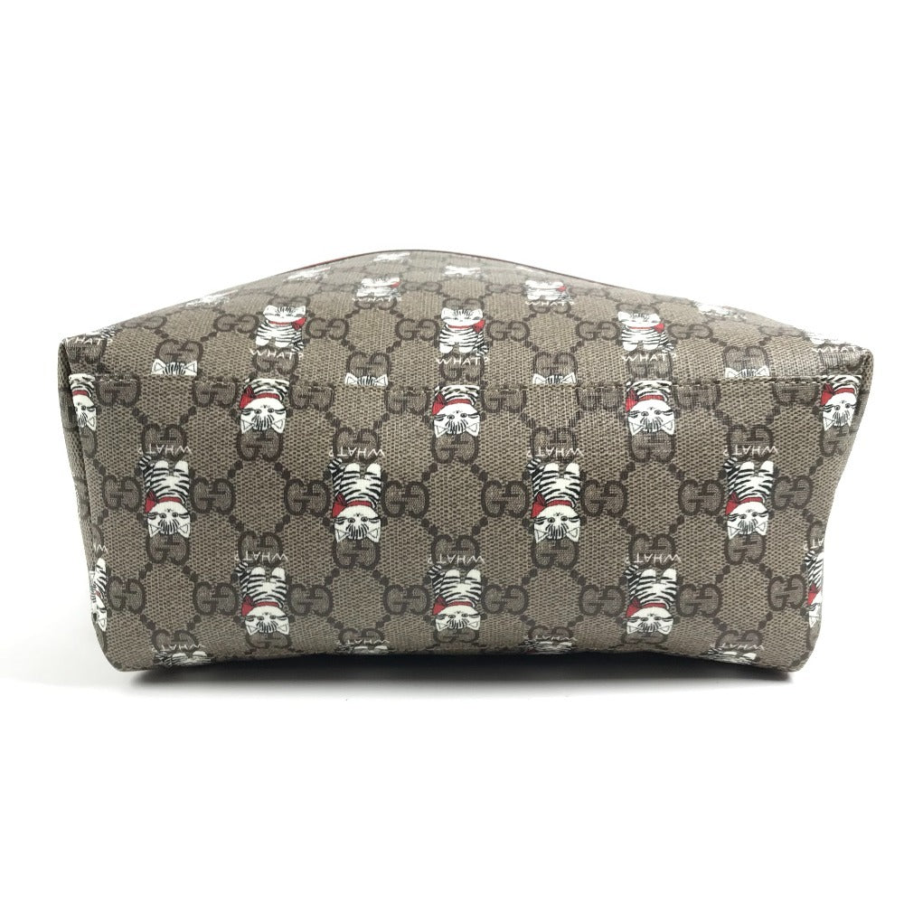 GUCCI 782708 GG Supreme Cat Backpack GG Supreme Canvas Kids Beige