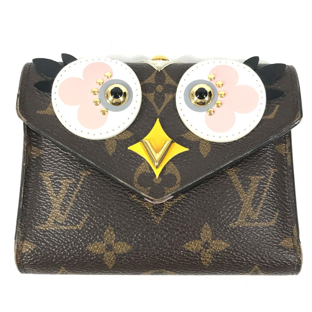 LOUIS VUITTON M60661 モノグラム バード ポルトフォイユヴィクトリーヌ コンパクトウォレット 3つ折り財布 モノグラムキャンバス レディース ピンク
